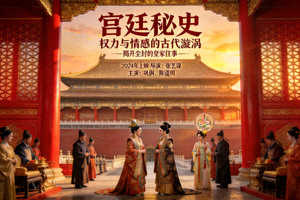 历史剧情电影海报，呈现古代宫廷场景